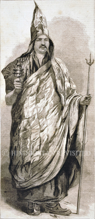 /data/Original Prints/Portraiture, Portraits, Occupations, Trades and Professions, People/A LAMA OF THE DALAI SECT - THIBET WITH HIS PRAYING WHEEL AN TRIDENT (DRAWN BY WILLIAM CARPENTER).jpg